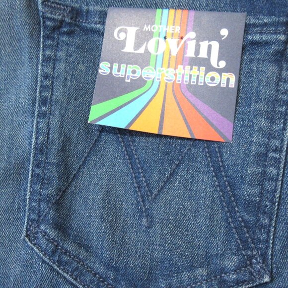 NWT Mother Lovin Superstition in If The Vans A Rockin' Stretch Flare Jeans 32 - Picture 8 of 13
